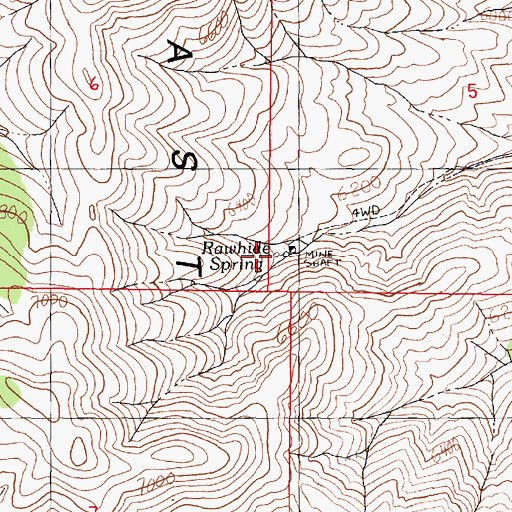 Topographic Map of Rawhide Spring, NV