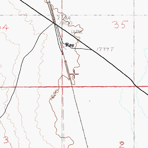 Topographic Map of Ray, NV