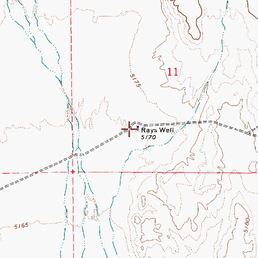 Topographic Map of Rays Well, NV