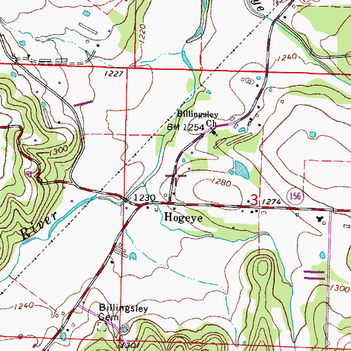 Topographic Map of Moffit Post Office (historical), AR