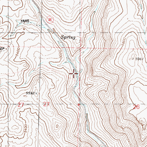 Topographic Map of Razor Canyon, NV