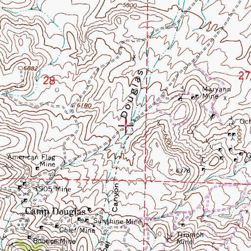Topographic Map of Rebel Canyon, NV