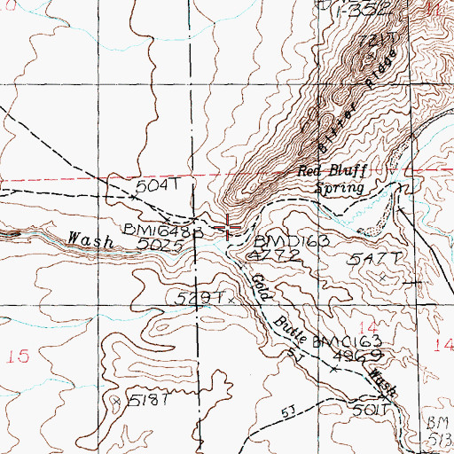 Topographic Map of Red Bluff Spring, NV