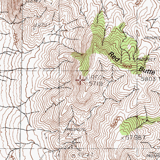 Topographic Map of Red Butte, NV