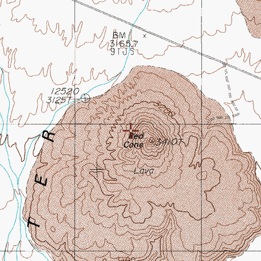 Topographic Map of Red Cone, NV