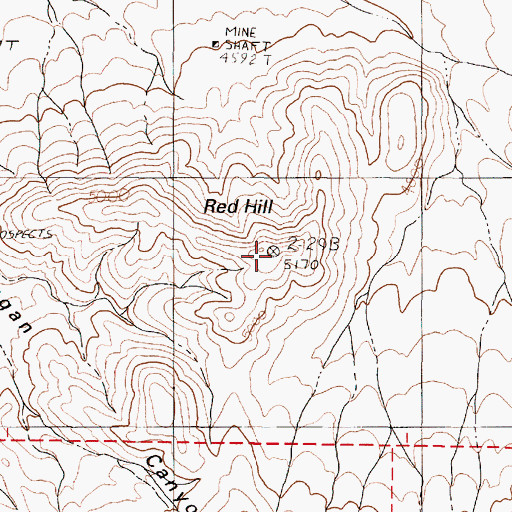 Topographic Map of Red Hill, NV