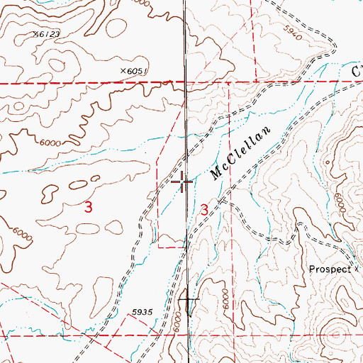 Topographic Map of Red Hill Creek, NV
