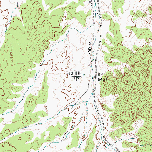 Topographic Map of Red Hill Well, NV