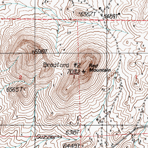 Topographic Map of Red Mountain, NV