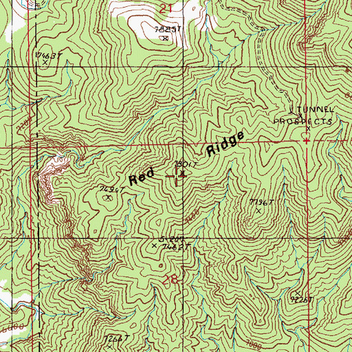 Topographic Map of Red Ridge, NV