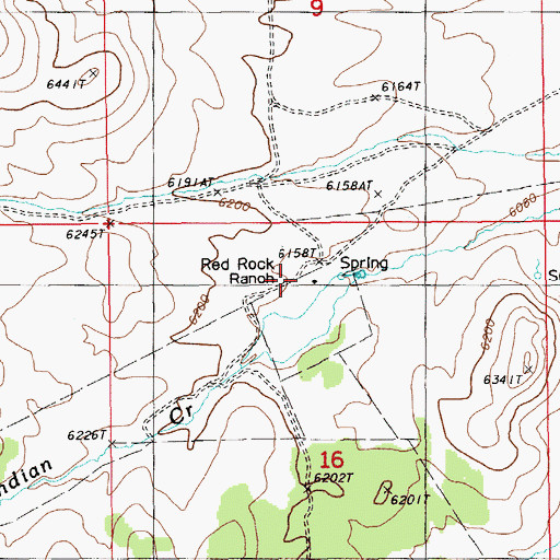 Topographic Map of Red Rock Ranch, NV