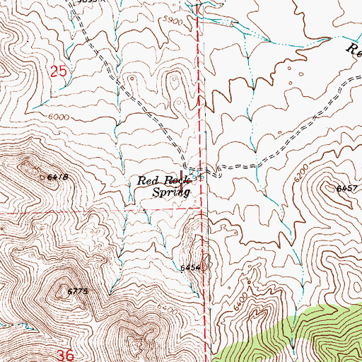 Topographic Map of Red Rock Spring, NV