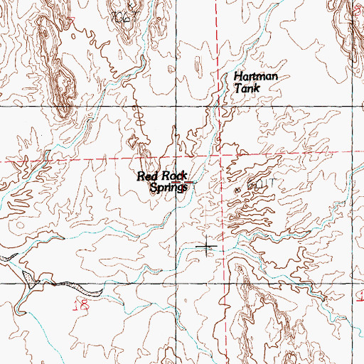 Topographic Map of Red Rock Springs, NV
