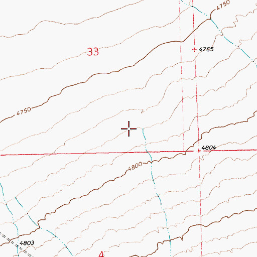 Topographic Map of Red Rock Wash, NV
