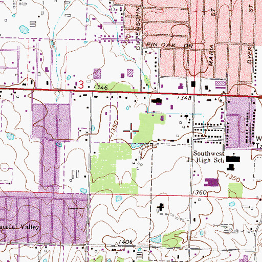 Topographic Map of Springdale Post Office, AR
