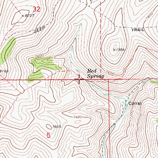 Topographic Map of Red Spring, NV