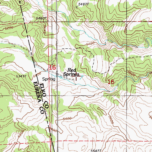 Topographic Map of Red Springs, NV