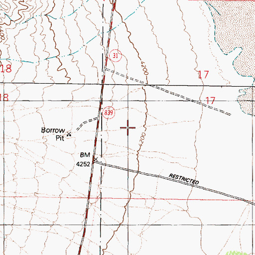 Topographic Map of Red Top Canyon, NV