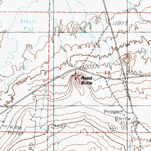 Topographic Map of Reed Butte, NV