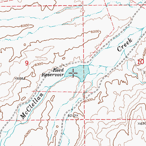 Topographic Map of Reed Reservoir, NV