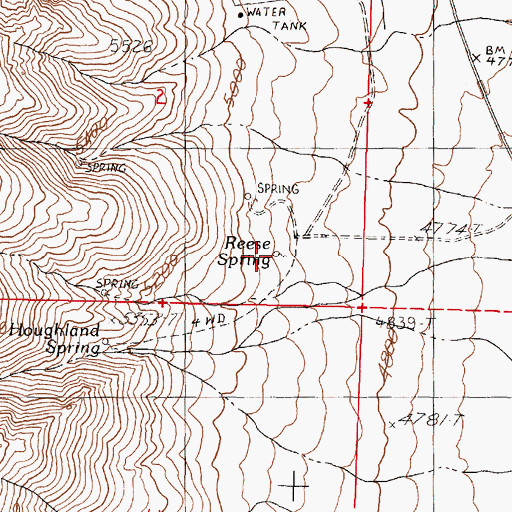 Topographic Map of Reese Spring, NV