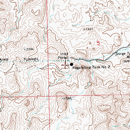 Topographic Map of Regulating Tank Number Two, NV