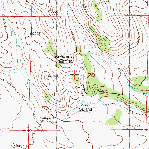 Topographic Map of Reinhart Spring, NV