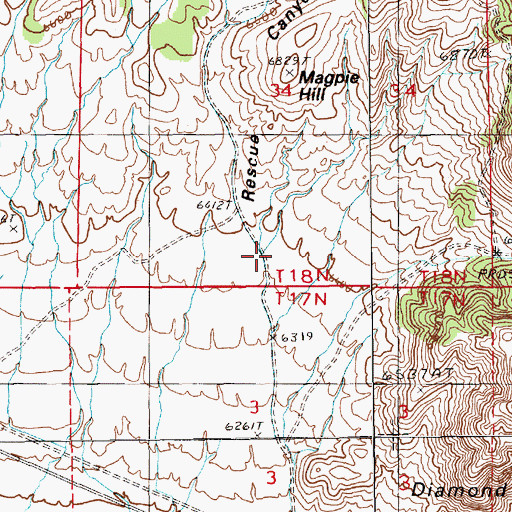 Topographic Map of Rescue Canyon, NV