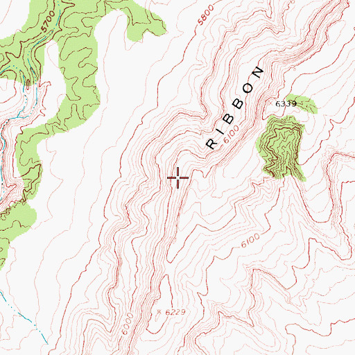Topographic Map of Ribbon Cliff, NV