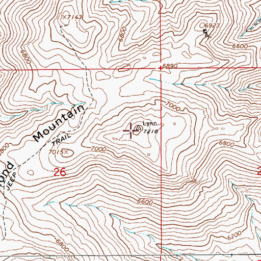 Topographic Map of Richmond Mountain, NV