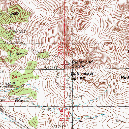 Topographic Map of Richmond Spring, NV