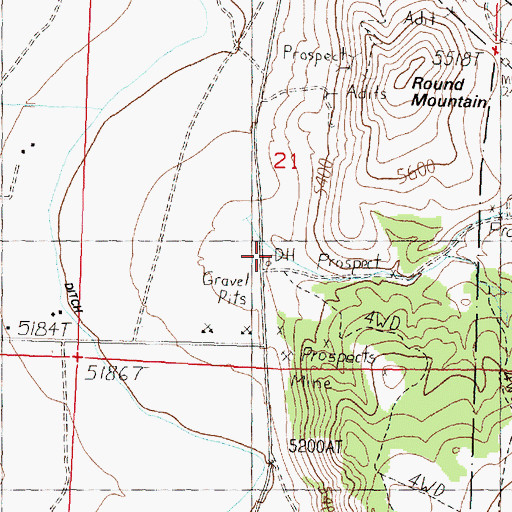 Topographic Map of Rickey Canyon, NV