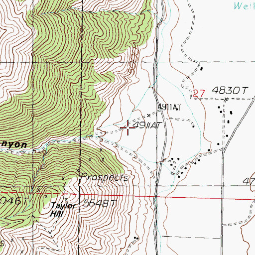 Topographic Map of Rickey Canyon, NV