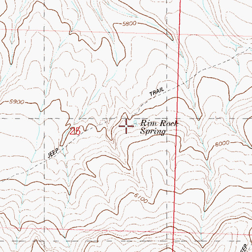 Topographic Map of Rim Rock Spring, NV