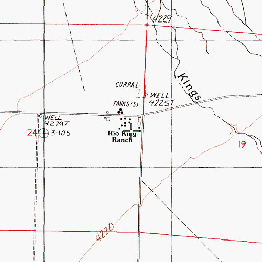 Topographic Map of Rio King Ranch, NV