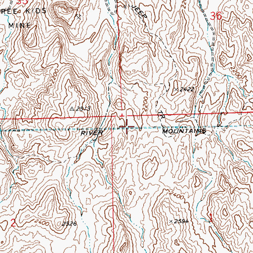 Topographic Map of River Mountains Tunnel, NV
