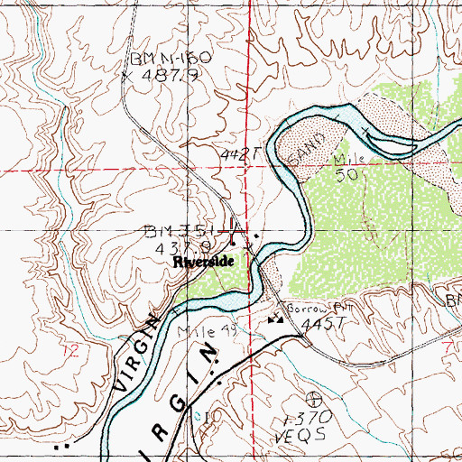 Topographic Map of Riverside, NV