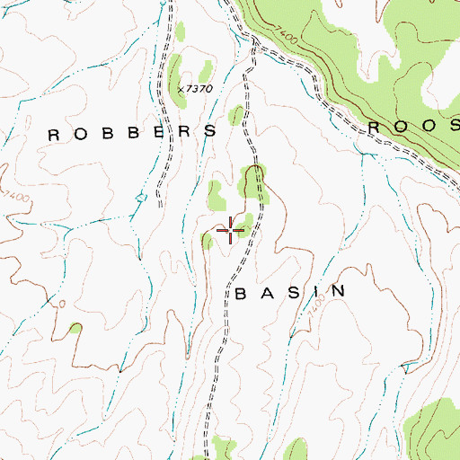 Topographic Map of Robbers Roost Basin, NV