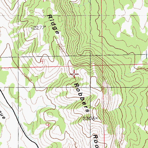 Topographic Map of Robbers Roost Ridge, NV