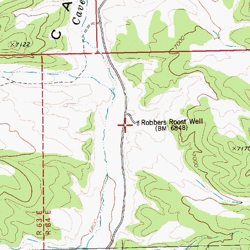 Topographic Map of Robbers Roost Well, NV