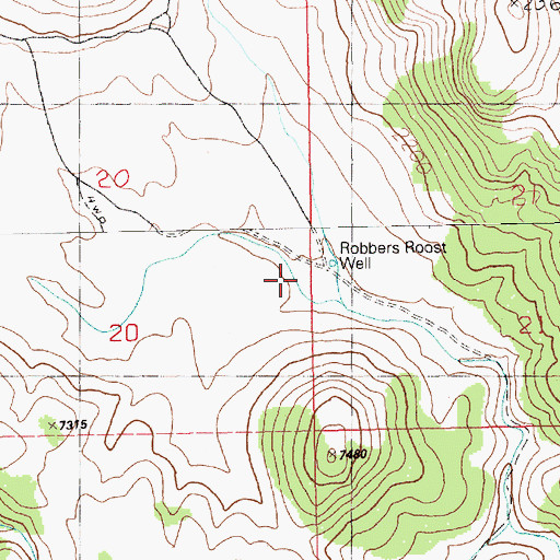 Topographic Map of Robbers Roost Well, NV
