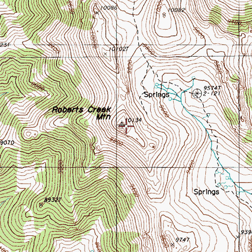 Topographic Map of Roberts Creek Mountain, NV