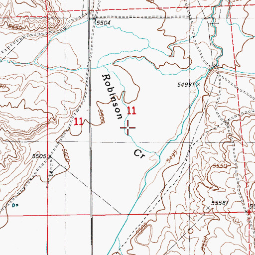 Topographic Map of Robinson Creek, NV