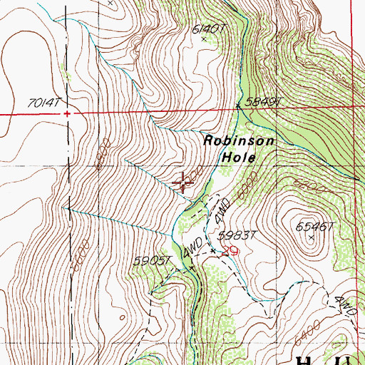 Topographic Map of Robinson Hole, NV