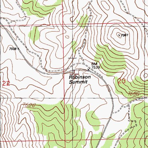 Topographic Map of Robinson Summit, NV