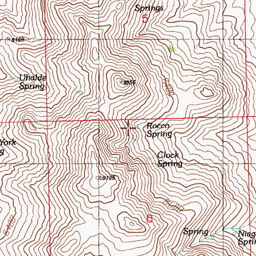 Topographic Map of Rocco Spring, NV