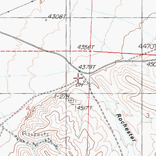 Topographic Map of Rochester Canyon, NV