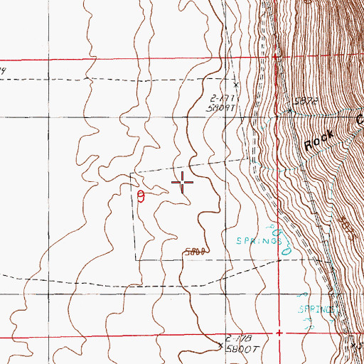Topographic Map of Rock Canyon, NV