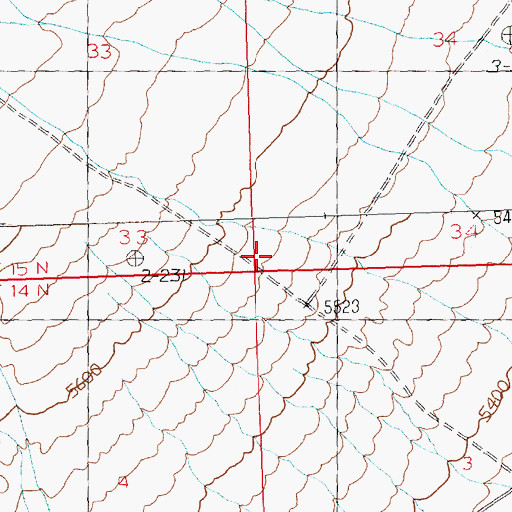 Topographic Map of Rock Canyon, NV