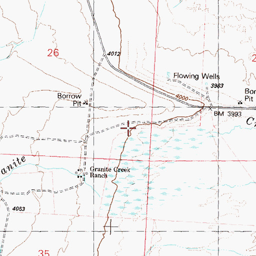 Topographic Map of Rock Creek, NV